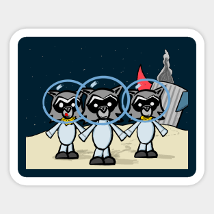 Raccoons on the Moon Sticker